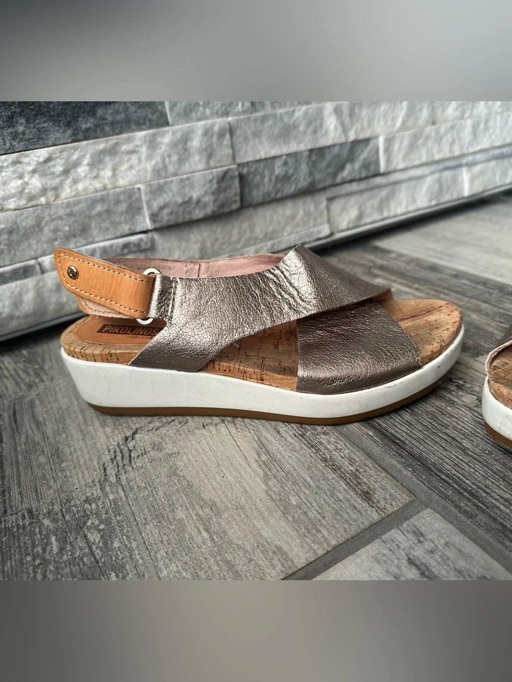 Pikolinos  Leather Cork Wedge Sandals Size 36